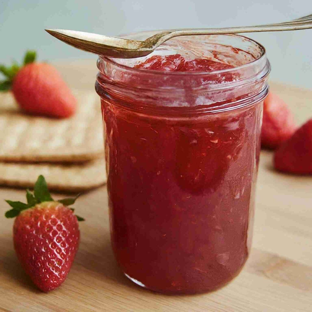 Preserved Sure jell strawberry jam