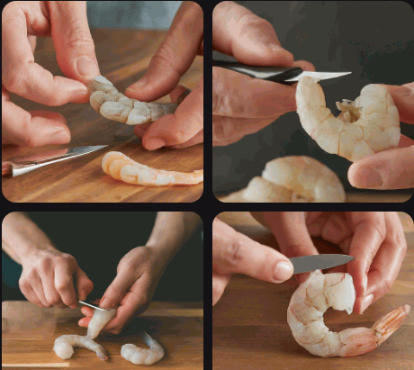 preparing the shrimp for rastapasta