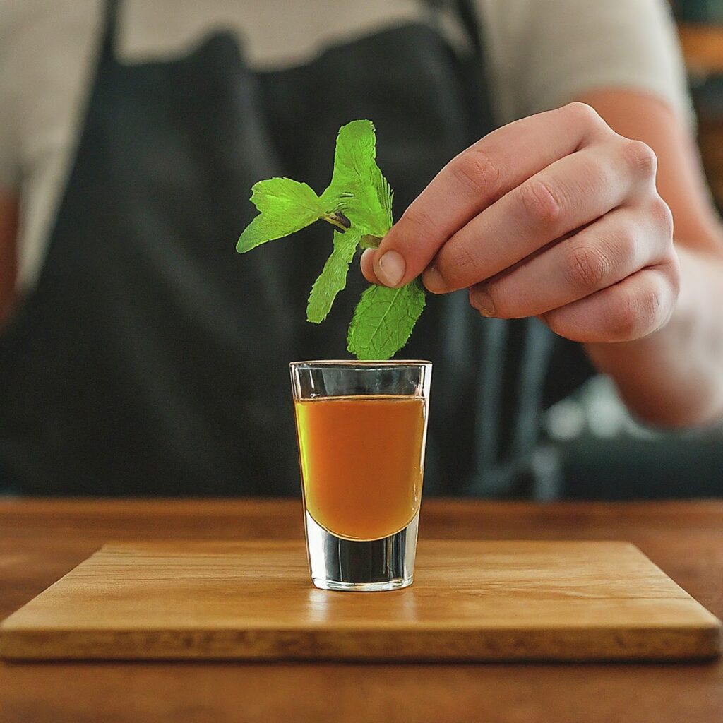 adding fresh mint spring