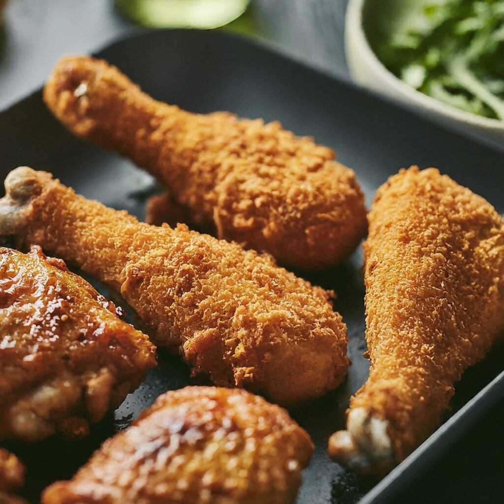 deep fried chicken in olive oil 