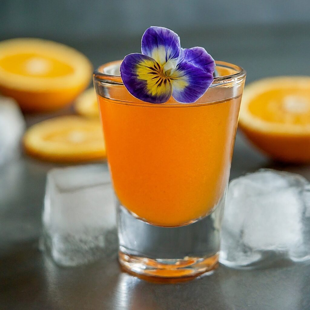 Garnishing with edible flower 