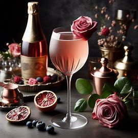 Rose French 75 cocktail